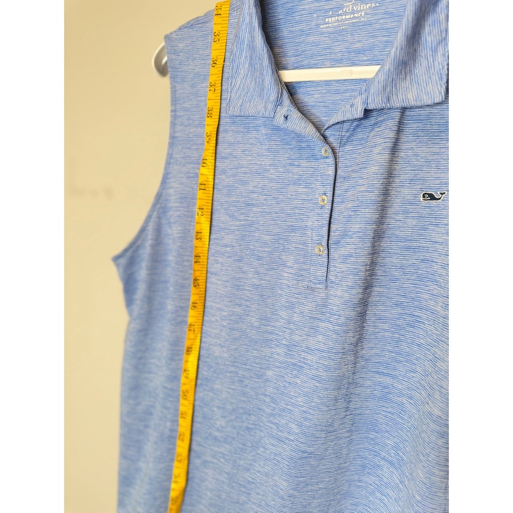 Vineyard Vines Performance Sleeveless Polo Top Blue Striped XL - Picture 4 of 8